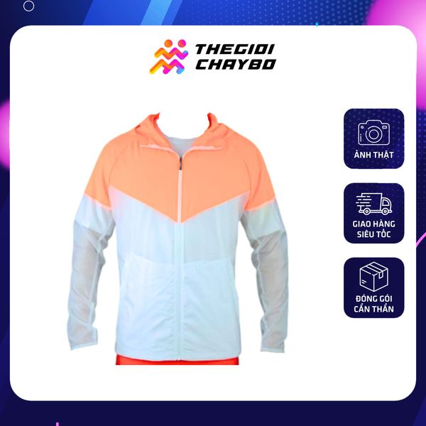  Áo Khoác Chạy Bộ Aspire Phối Màu APK201 - Trắng Cam 