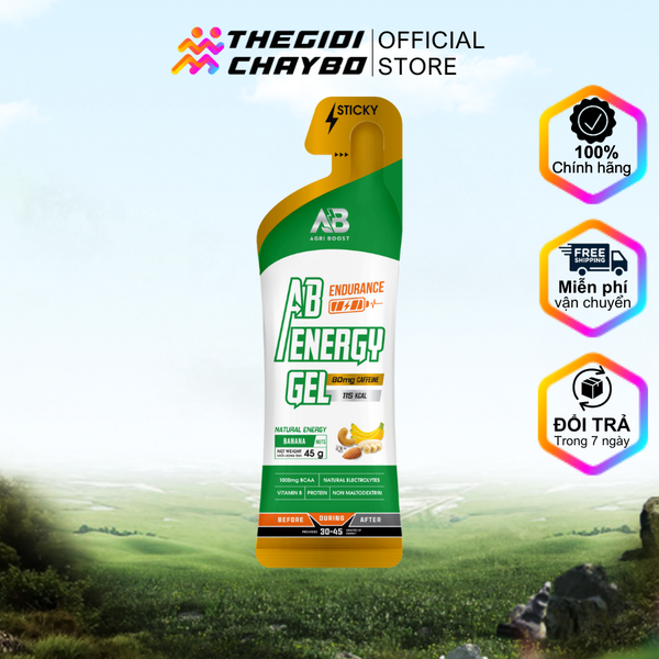  Gel Năng Lượng AB Endurance Gói 45g - Vị Chuối + Cafein 