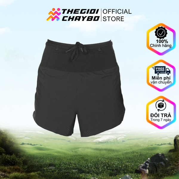  Quần Short Chạy Bộ Aspire APQ625 Đa Năng, Có Đai Belt  - Xám 