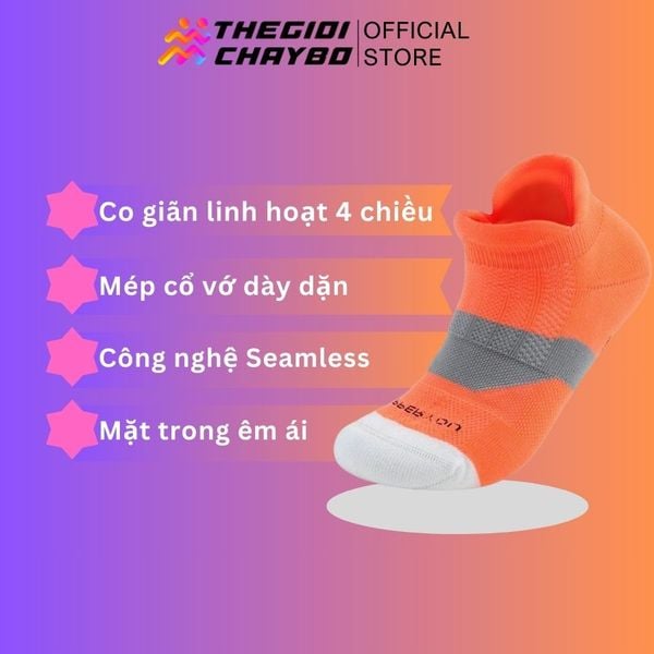  Tất/Vớ Cổ Ngắn Upper You Light Cushion SPM2002 - Cam 