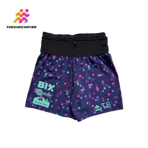  Quần Short Chạy Bộ Nam T8 Bix Sherpa - Navy Họa Tiết 