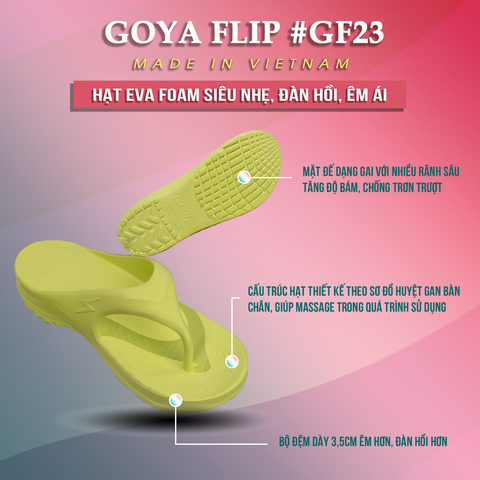 Dép Chạy Bộ GOYA Flip GF23 - Màu Neon 