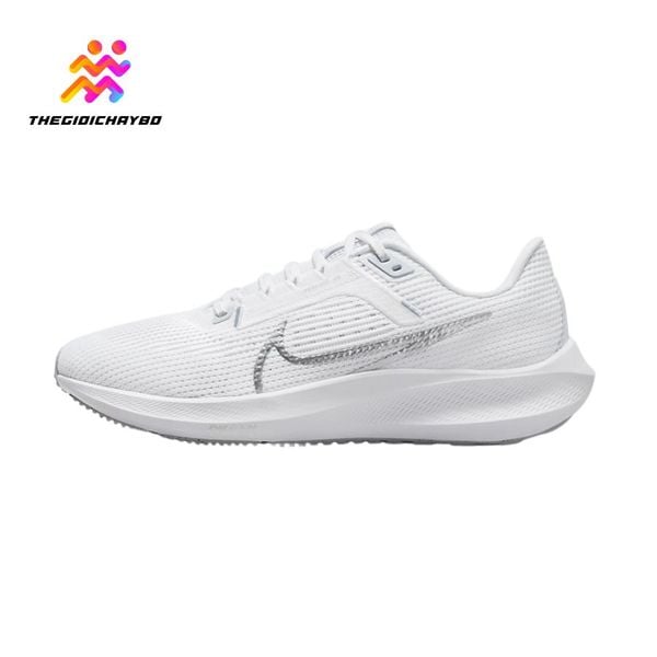  Giày Chạy Bộ Nữ Nike Pegasus 40 - White & Metallic Silver 