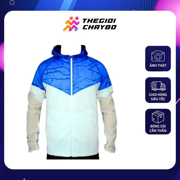  Áo Khoác Chạy Bộ Aspire Phối Màu APK208 - Trắng Xanh Dương 