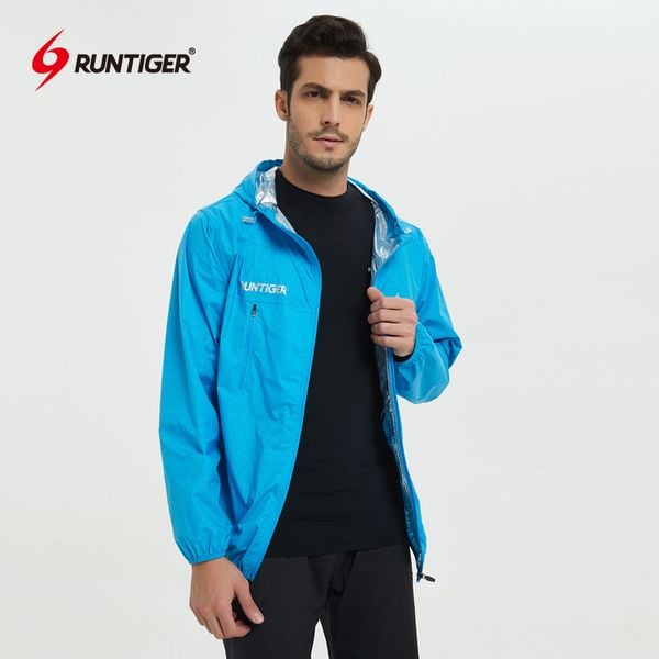  Áo Khoác Chạy Bộ Nam RunTiger 767 - Màu Xanh Dương 