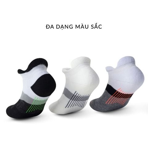  Tất/Vớ Cổ Ngắn Upper You Max Cushion SPM2001 Dày Dặn Êm Ái - Trắng Đen Xám 