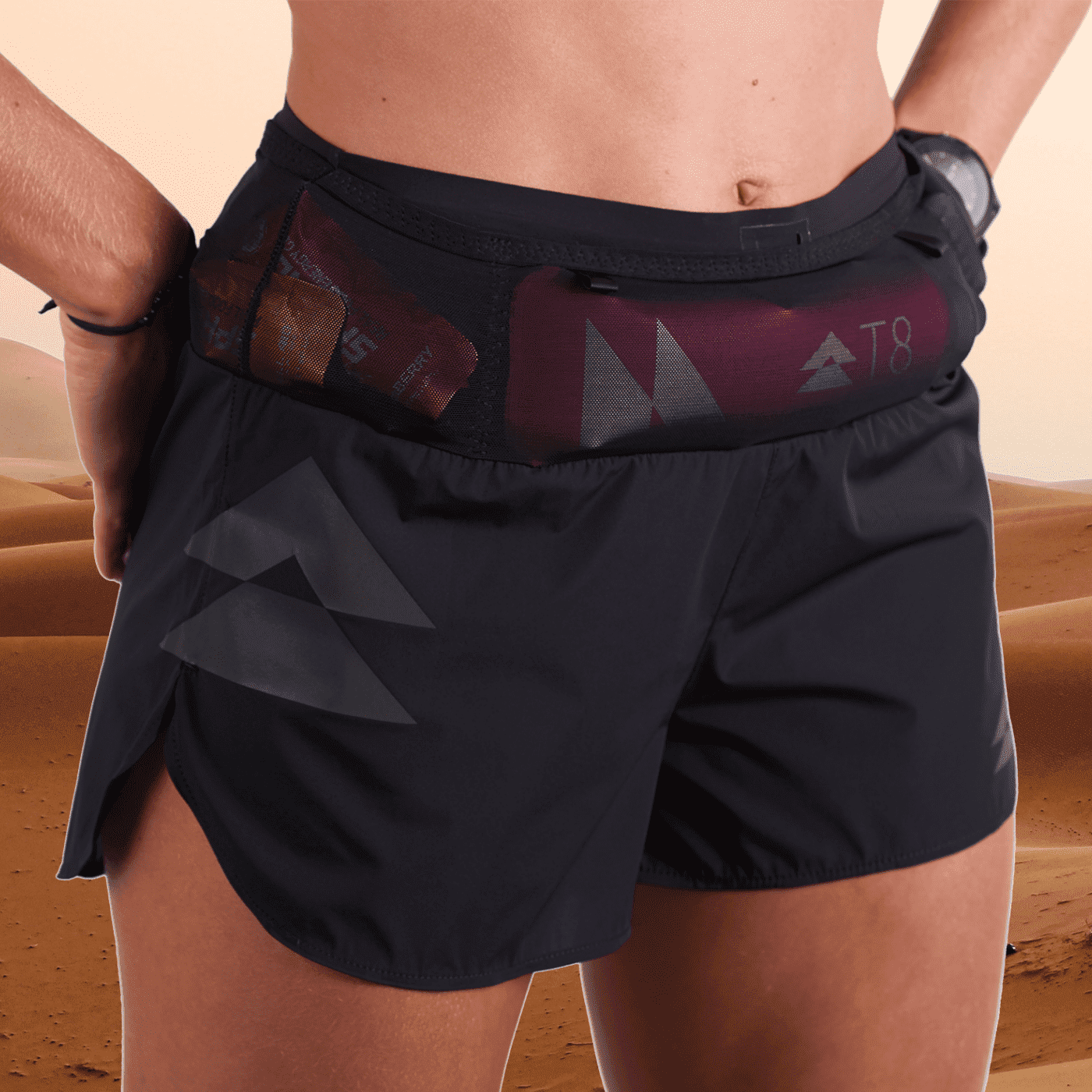  Quần Short Chạy Bộ Nữ T8 Sherpa Shorts - Black 
