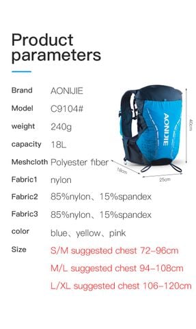  Vest Nước Chạy Bộ Aonijie C9104S Dung Tích 18L - Vàng 