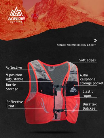  Vest Nước Chạy Bộ Aonijie C932 Dung Tích 2.5L - Đen Xanh Dương 