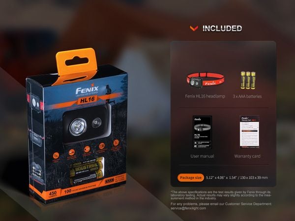  Đèn Pin Đội Đầu Fenix HL16 SST20 (450 Lumens) 