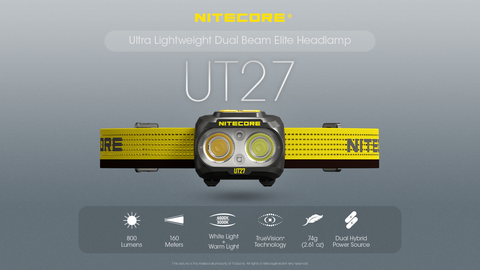  Đèn Pin Đội Đầu Nitecore UT27 Pro 800 Lumen, Pin 1500mAh, Tầm Chiếu 160m - Yellow 