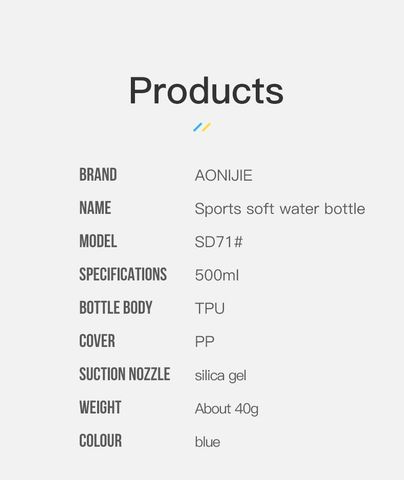  Bình/Túi Nước Mềm Aonijie SD71 Có Nắp - Xanh Dương 