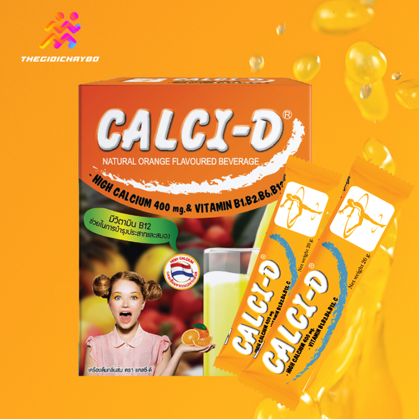  Bột Pha Nước Giải Khát Calci-D Bổ Sung Calium 400mg Và Vitamin (Dạng Gói 20g) 