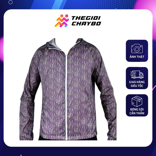  Áo Khoác Chạy Bộ Aspire Một Màu Có Nón APK102 - Tím Đậm 