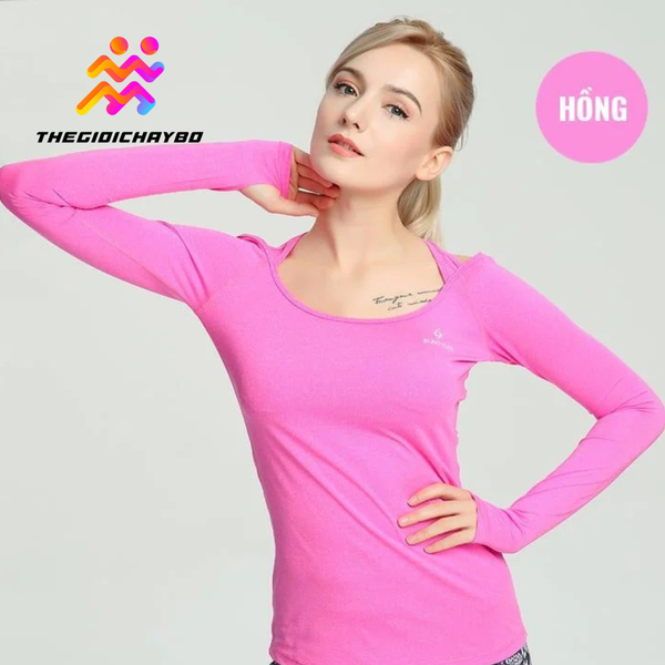  Áo Dài Tay Nữ RunTiger 3999 Hở Lưng - Màu Hồng 