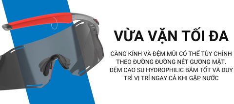  Kính Thể Thao Tifosi Rail XC - Blackout Tròng Smoke/AC Red/Clear 