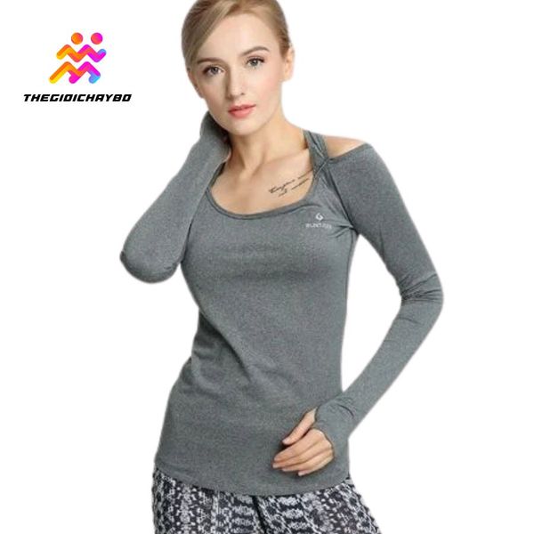  Áo Dài Tay Nữ RunTiger 3999 Hở Lưng - Màu Xám 