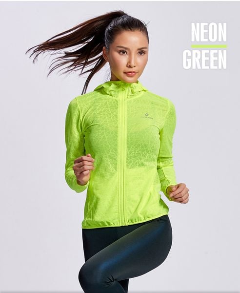  Áo Khoác Chạy Bộ Nữ RunTiger 4080A - Màu Xanh Neon 
