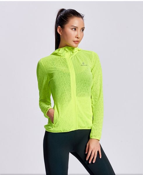  Áo Khoác Chạy Bộ Nữ RunTiger 4080A - Màu Xanh Neon 