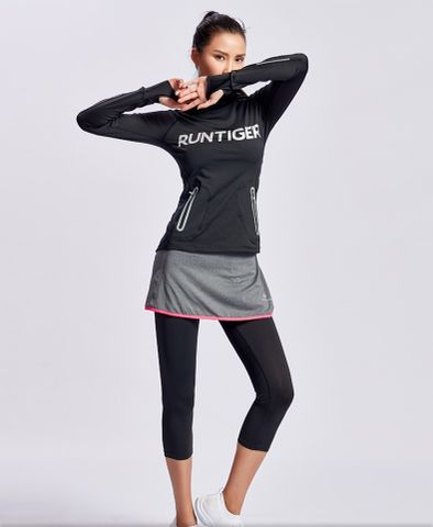  Quần Lửng Legging Nữ RunTigerR 4229 Nâng Mông - Màu Xám 