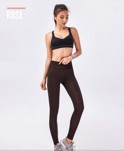  Quần Dài Chạy Bộ Nữ RunTiger 4449 - Màu Đen Hồng 