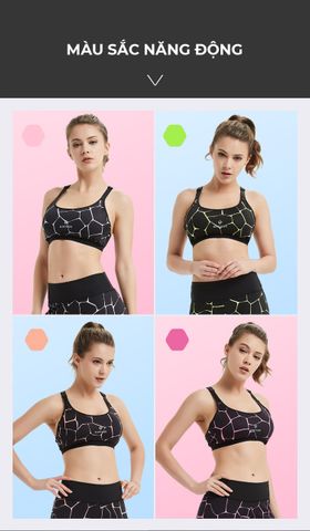  Áo Bra Chạy Bộ Nữ RUNTIGER 4488 - Màu Đen Cam 