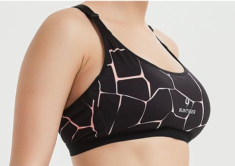  Áo Bra Chạy Bộ Nữ RUNTIGER 4488 - Màu Đen Cam 