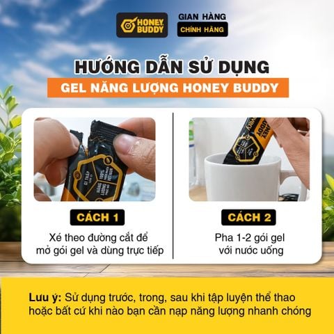 Gel Năng Lượng Honey Buddy E.Booster Mật Ong Sữa Chúa Tự Nhiên - Hộp 20 Gói 