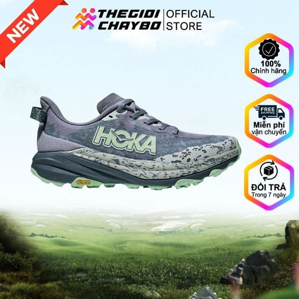  Giày Chạy Bộ Nữ Hoka Speedgoat 6 Wide - Moonlight / Thunder Cloud 