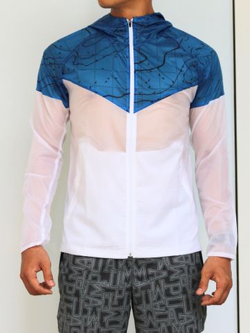  Áo Khoác Chạy Bộ Aspire Phối Màu APK208 - Trắng Xanh Dương 