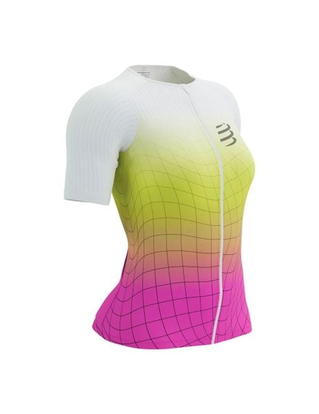  Áo Bó Tay Ngắn Compressport Tri Postural Aero - Safe Yellow/Neo Pink 