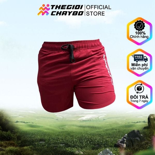  Quần Chạy Bộ Gymwolf Easy Fast & Fly W48 - Màu Đỏ 