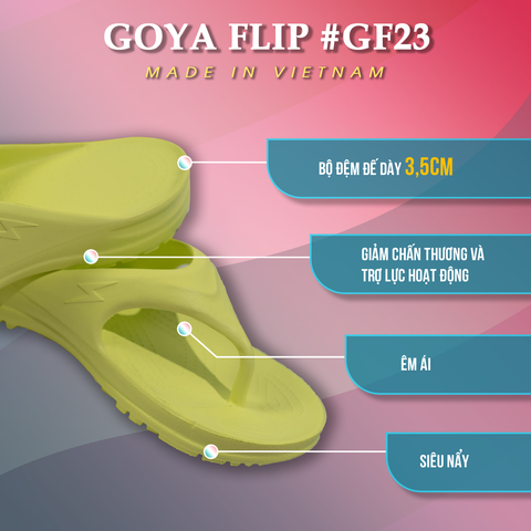  Dép Chạy Bộ GOYA Flip GF23 - Màu Neon 