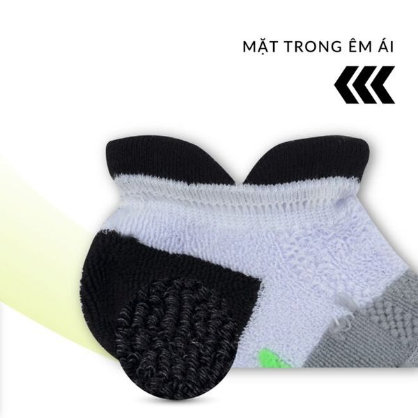  Tất/Vớ Cổ Ngắn Upper You Max Cushion SPM2001 Dày Dặn Êm Ái - Trắng Đen Xám 