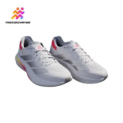  Giày Chạy Bộ Nữ Adidas Duramo Speed 2 - White / Silver Metallic / Lucid Red 