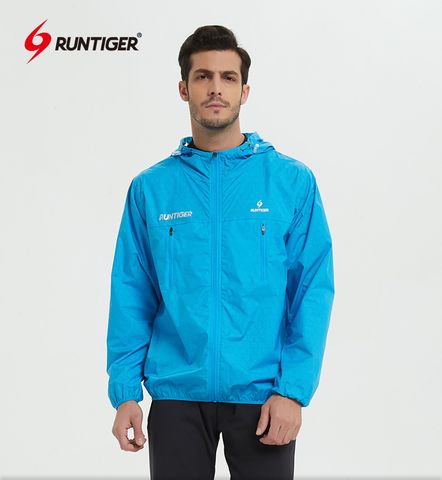  Áo Khoác Chạy Bộ Nam RunTiger 767 - Màu Xanh Dương 