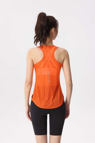  Áo Chạy Bộ Singlet Nữ Runtiger WM-7122 Full Printing - Orange 