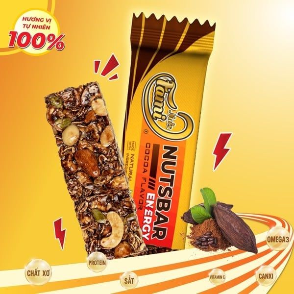  Thanh Hạt Năng Lượng FAMINUTS 40g - Vị  Ca Cao 