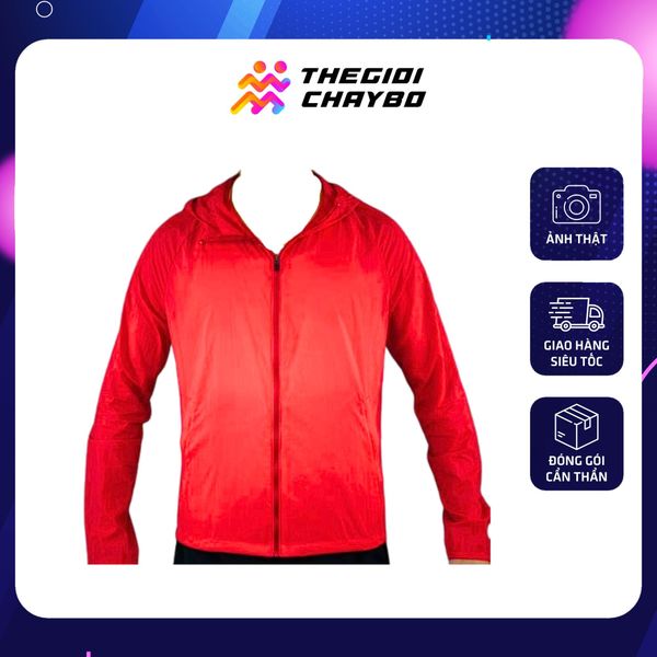  Áo Khoác Chạy Bộ Aspire Một Màu Có Nón APK108 - Đỏ 