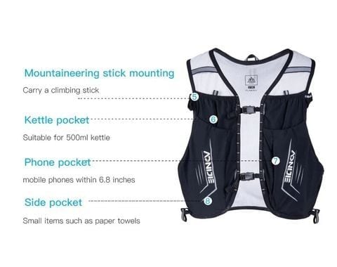  Vest Nước Chạy Bộ Aonijie C9108S - Đen Trắng 