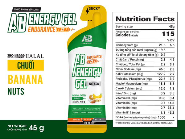  Gel Năng Lượng AB Endurance Gói 45g - Vị Chuối 