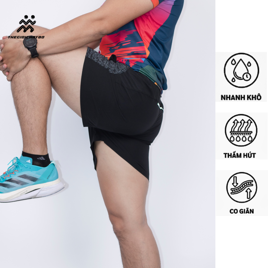 Quần Đùi 2 Lớp Nam RUNTIGER DK-01B