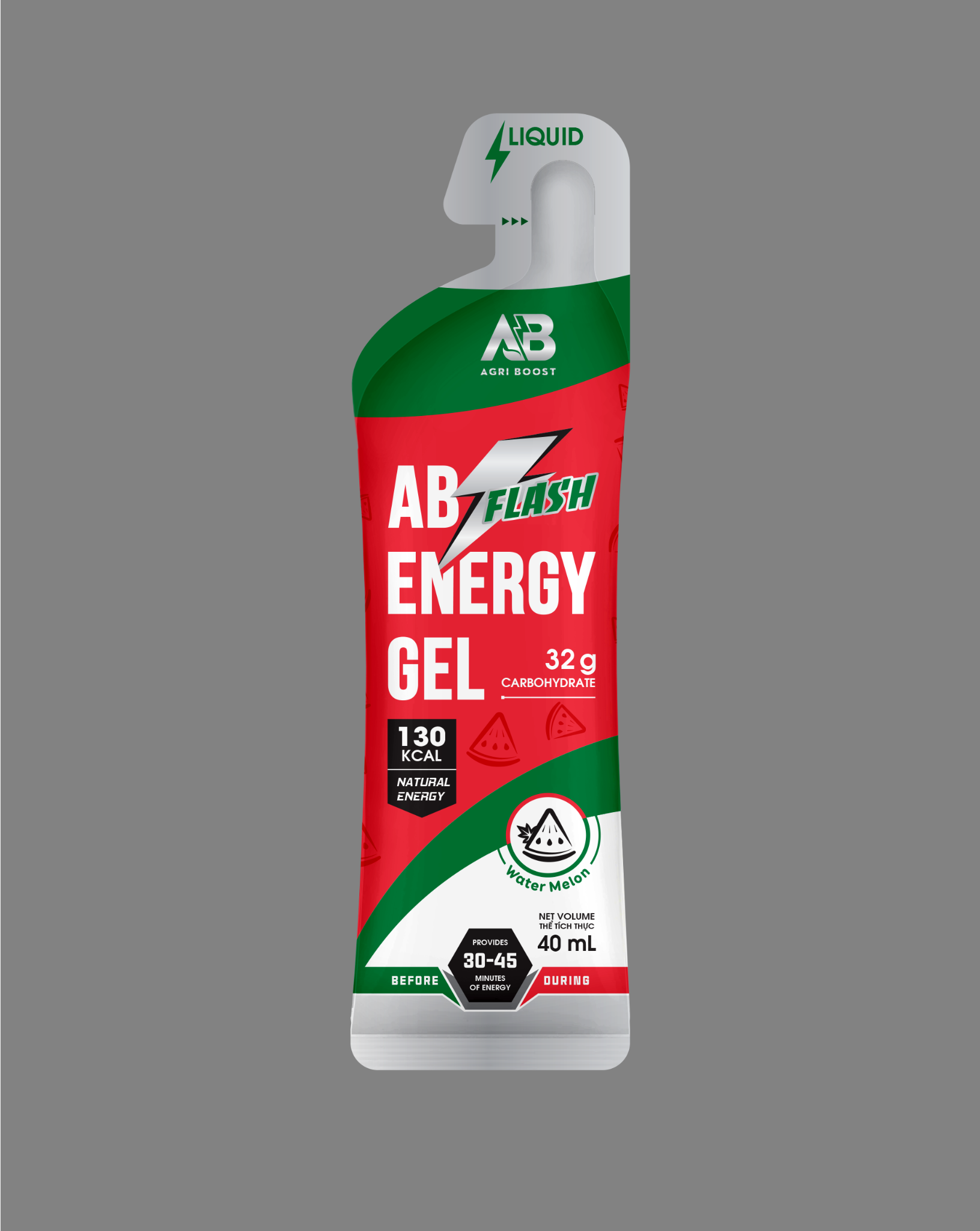  Gel Năng Lượng AB Flash Gói 40ml - Vị Dưa Hấu 