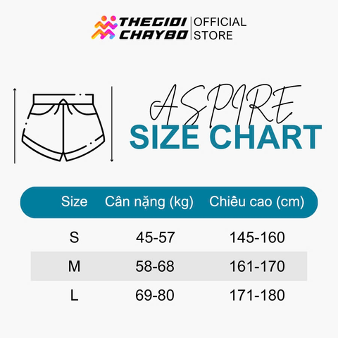  Quần Short Chạy Bộ Aspire APQ601 Đa Năng, Có Đai Belt - Navy 