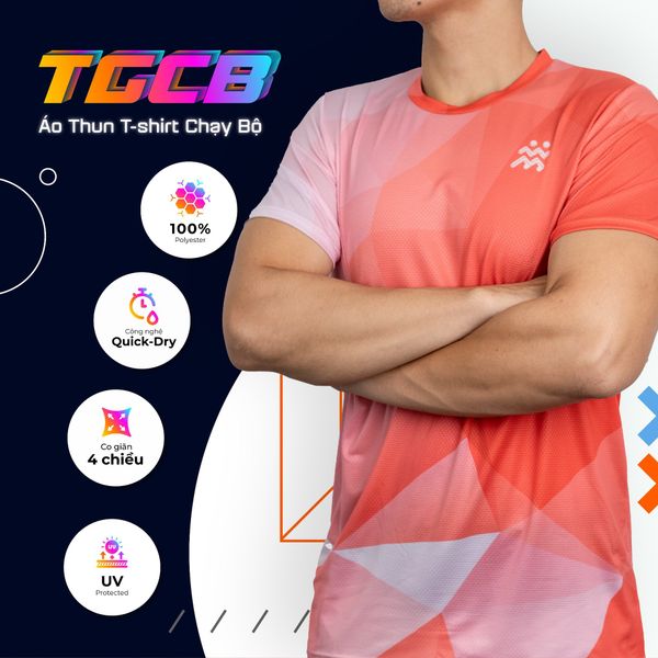  Áo Thun T-shirt Chạy Bộ Nữ TGCB 100% Polyester, Thấm Hút Tốt, Nhanh Khô - Cam 