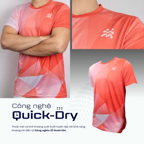  Áo Thun T-shirt Chạy Bộ Nam TGCB 100% Polyester, Thấm Hút Tốt, Nhanh Khô - Cam 
