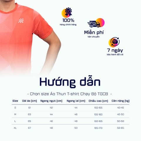 Áo Thun T-shirt Chạy Bộ Nam TGCB 100% Polyester, Thấm Hút Tốt, Nhanh Khô - Cam 