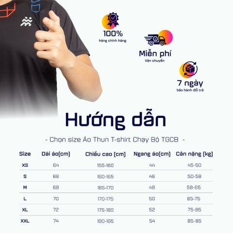  Áo Thun T-shirt Chạy Bộ Nam TGCB 100% Polyester, Thấm Hút Tốt, Nhanh Khô - Đen Họa Tiết 