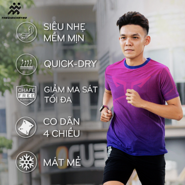  Áo Thun Gymwolf Run Original - Xanh Hồng 