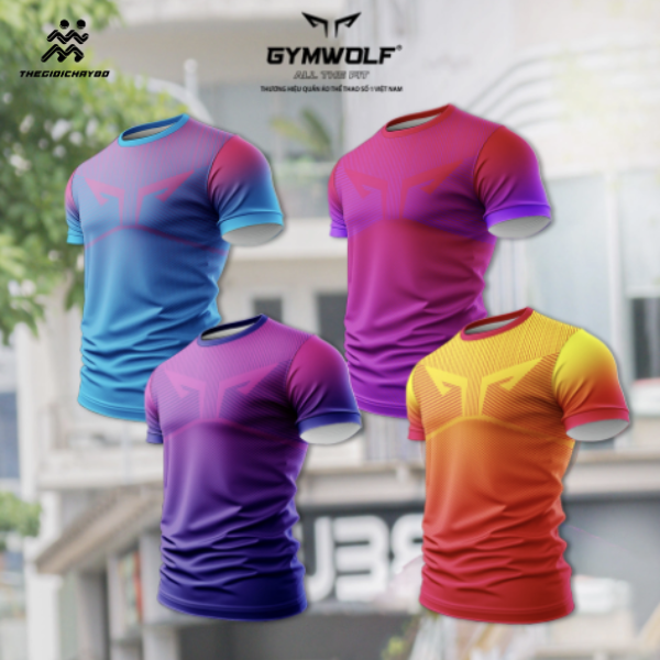  Áo Thun Gymwolf Run Original - Xanh Hồng 